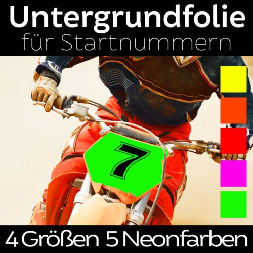 Startnummern Folie in Farbe Neon