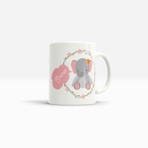 Keramik Tasse Elefant in weiß