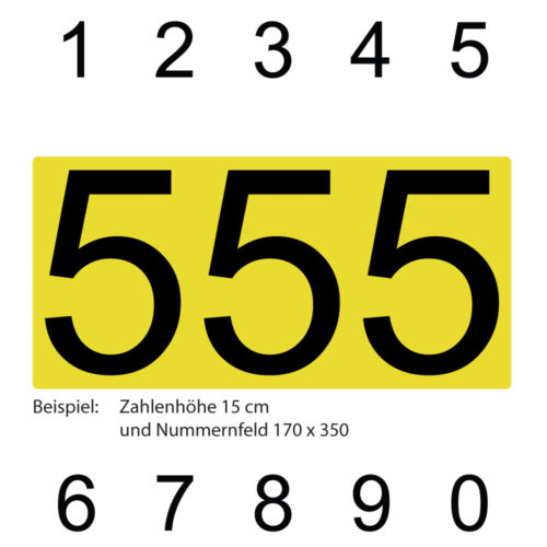 Zahlen für Kart mit Nummerntafel