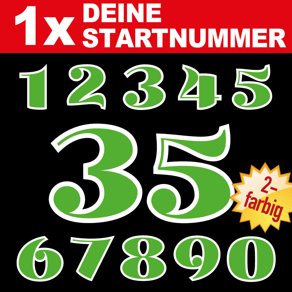 Zweifarbige Startnummer Motorrad Kart Quad Racing Ziffer Motorsport Rennen Enduro MX Auto Zahl 4 - 15 cm